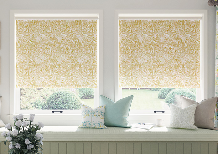 Folk Meadows, Mustard Yellow - Twist&Fit Roller Blind - Image 3